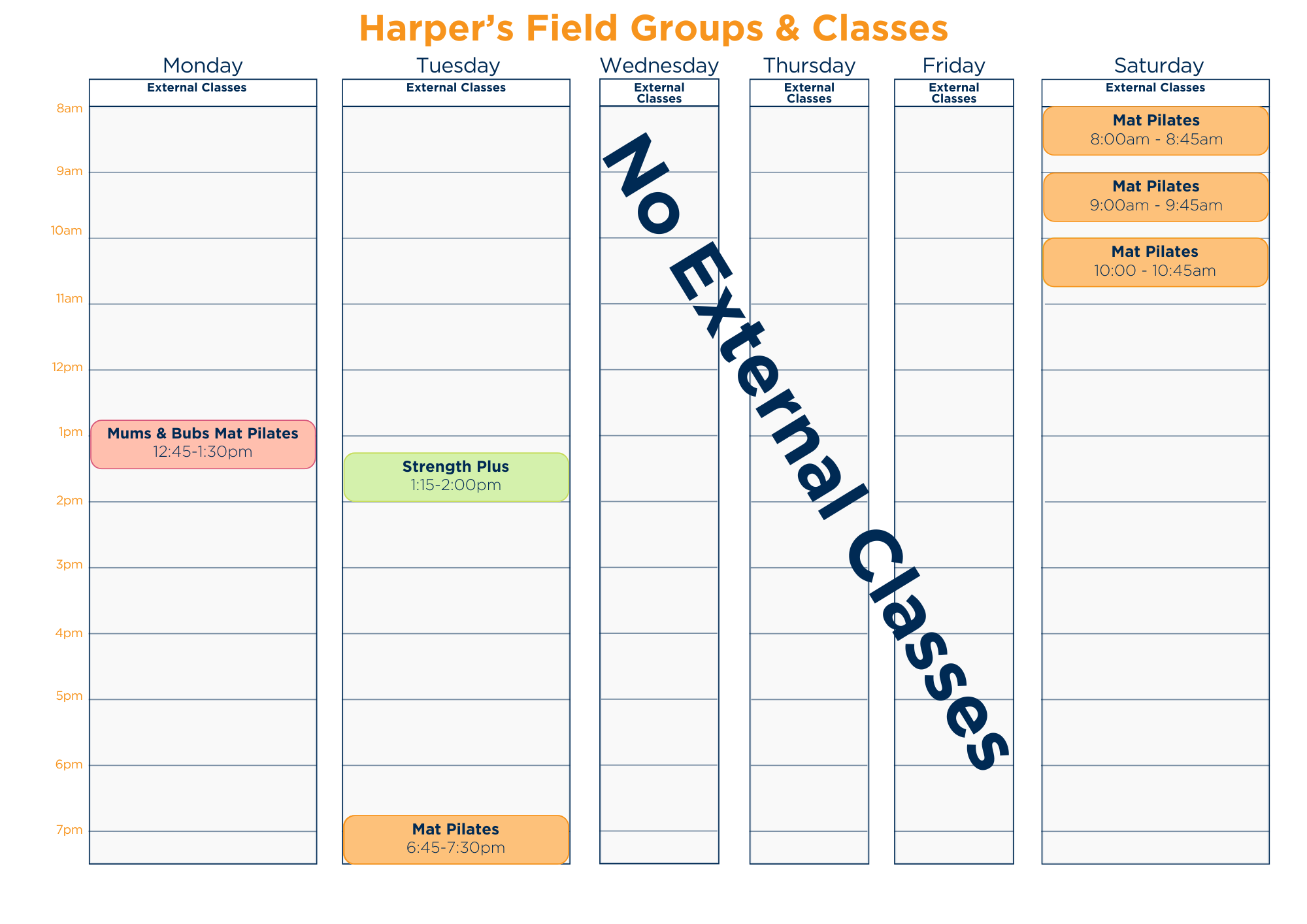 My Local Physio Plus Harpers Field Groups Classes Timetable v2